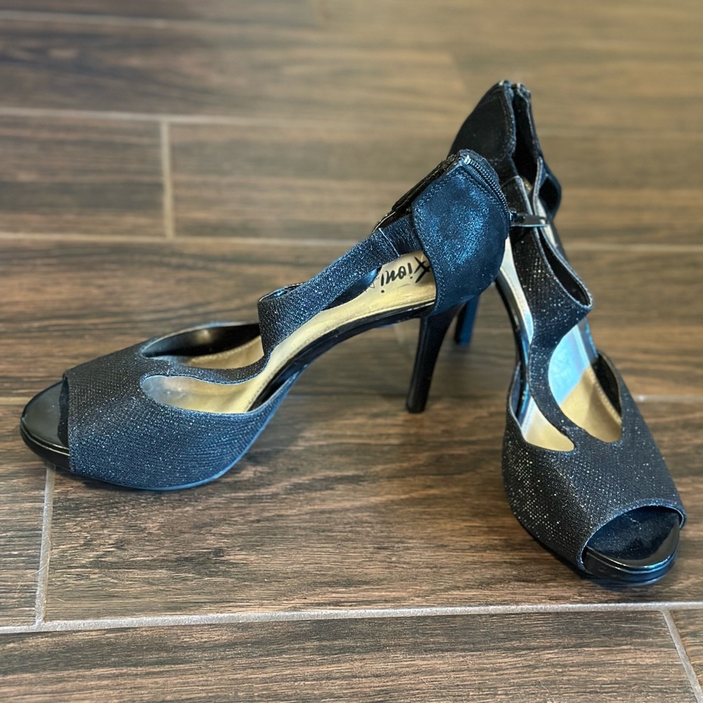 Fioni Night Strappy Black Heels